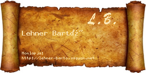 Lehner Bartó névjegykártya